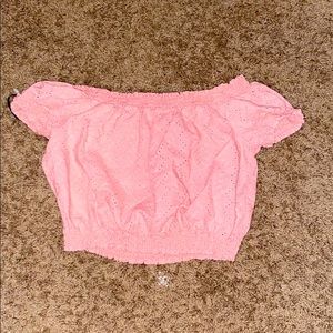 Pink floral crop top